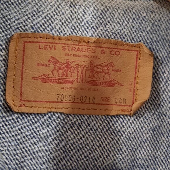 Vtg Levis Jacket Mens 44 Denim Jean Trucker Type 3 Made In USA Faded 80s 70506 - Picture 7 of 15